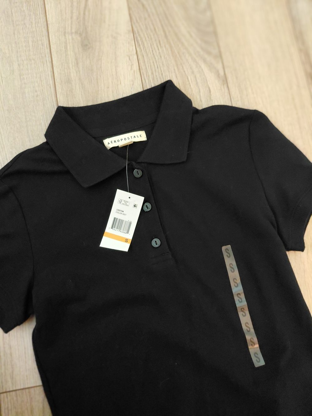 Aeropostale Black Short Sleeve Polo Tee